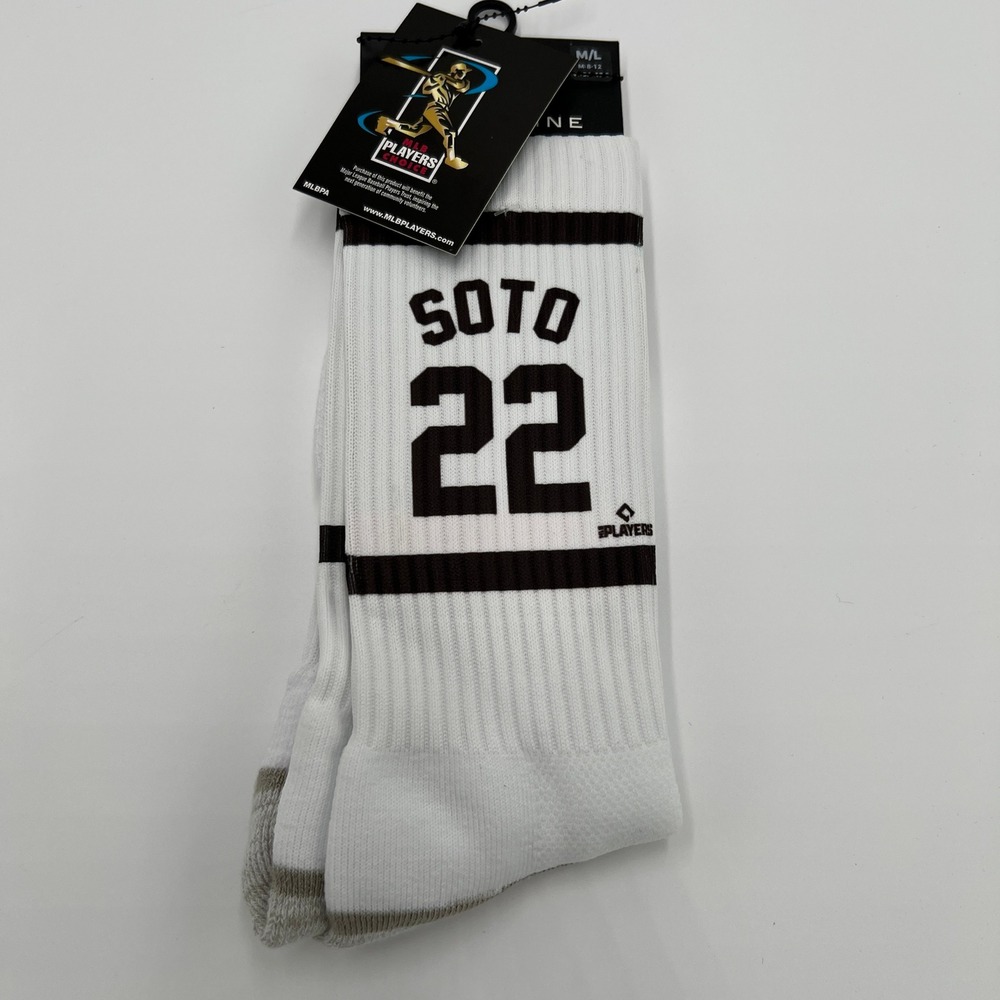 Strideline Juan Soto San Diego Padres Premium Crew Sherzy Socks MLB White‎ M/L